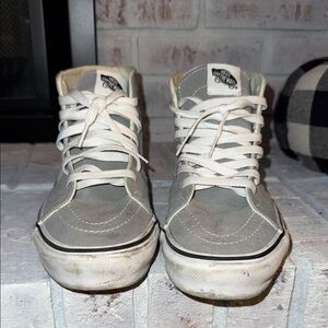 Vans Gray and White High-Top Sneakers